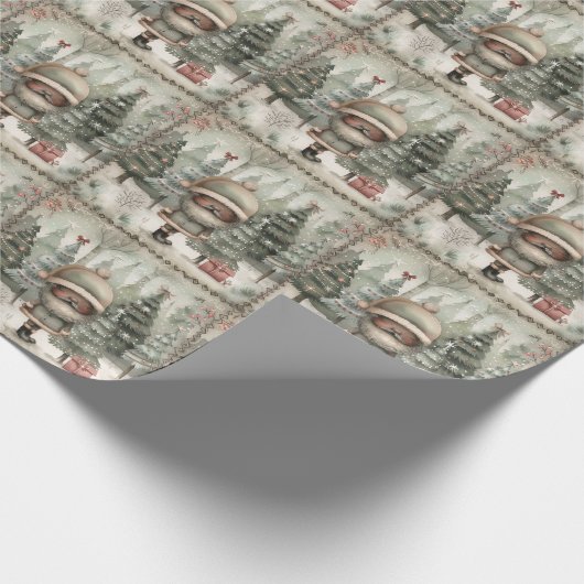 Afro-Amerikaanse kerstman vrolijk kerstfeest Cadeaupapier (Hoek)