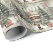 Afro-Amerikaanse kerstman vrolijk kerstfeest Cadeaupapier (Rol Hoek)