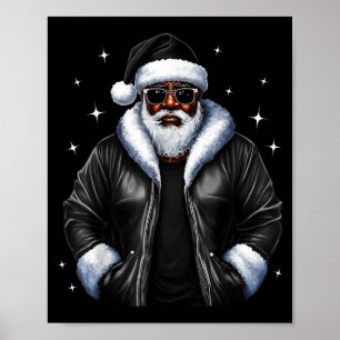 Afro-Amerikaanse Kerstmis Kerstmis Afro Kerstman Poster