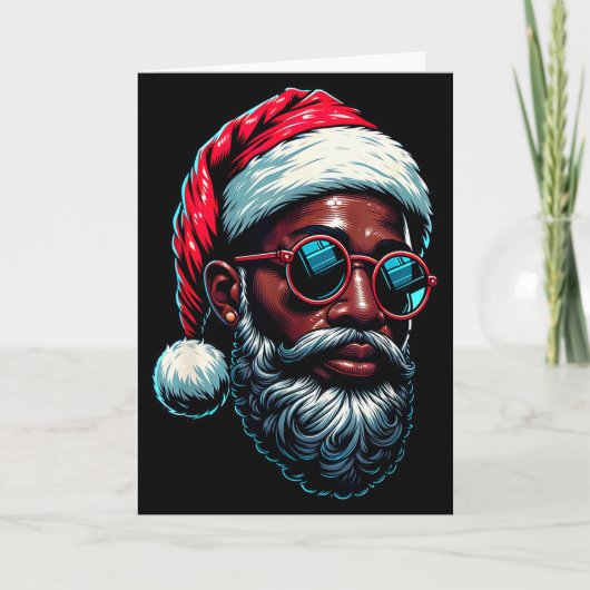Afro-Amerikaanse Kerstmis Pyjama Kerstmis Afro Ker Kaart (Voorkant)