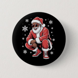 Afro-Amerikaanse Kerstmis Pyjama Kerstmis Afro Ker Ronde Button 5,7 Cm