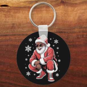 Afro-Amerikaanse Kerstmis Pyjama Kerstmis Afro Ker Sleutelhanger
