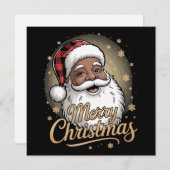 Afro-Amerikaanse Kerstmis Pyjama Sinterklaas  Feestdagenkaart (Voorkant / Achterkant)