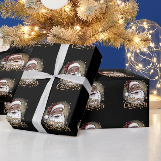 Afro-Amerikaanse Kerstmis Pyjama's Sinterklaas Cadeaupapier (Feestdagen)