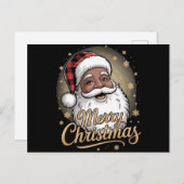 Afro-Amerikaanse Kerstmis Pyjama's Sinterklaas  Feestdagenkaart (Voorkant / Achterkant)
