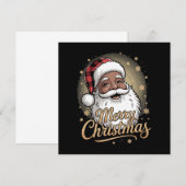 Afro-Amerikaanse Kerstmis Pyjama's Sinterklaas Kaart (Voorkant / Achterkant)