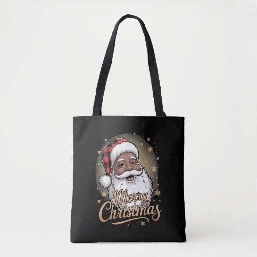 Afro-Amerikaanse Kerstmis Pyjama's Sinterklaas  Tote Bag (Voorkant)