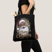 Afro-Amerikaanse Kerstmis Pyjama's Sinterklaas  Tote Bag (Dichtbij)