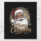 Afro-Amerikaanse Kerstmis Pyjama's Sinterklaas Wijn Etiket (Enkel label)