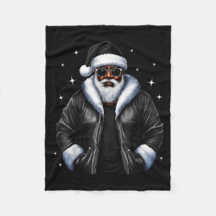 Afro-Amerikaanse Kerstmis Xmas Afro Kerstman Fleece Deken