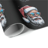 Afro-Amerikaanse Kerstpyjama Kerstmis Afro Santa Cadeaupapier (Rol Hoek)