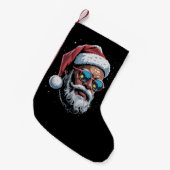 Afro-Amerikaanse Kerstpyjama Kerstmis Afro Santa Kleine Kerstsok (Voorkant (Hangend))