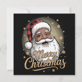 Afro-Amerikaanse kerstpyjama Santa Claus Feestdagenkaart (Voorkant)