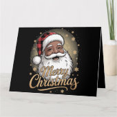 Afro-Amerikaanse kerstpyjama Santa Claus Kaart (Voorkant)