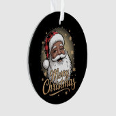 Afro-Amerikaanse kerstpyjama's Sinterklaas Ornament (voorkant)