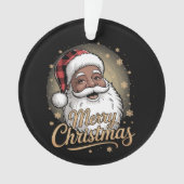 Afro-Amerikaanse kerstpyjama's Sinterklaas Ornament (voorkant)