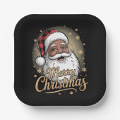 Afro-Amerikaanse kerstpyjama's Sinterklaas Papieren Bordje (Voorkant)
