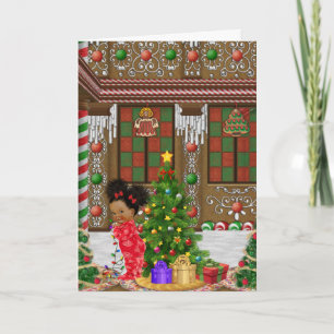 Afro-Amerikaanse kind kerst Kaart