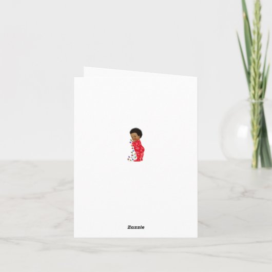 Afro-Amerikaanse kind kerst Kaart (Achterkant)