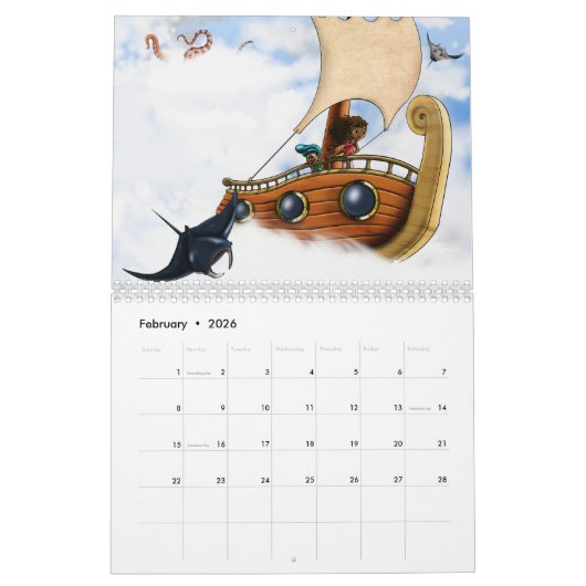 Afro-Amerikaanse Kinder 2026 Kalender (Feb 2026)