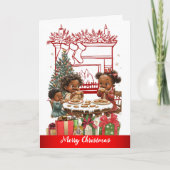 Afro-Amerikaanse Kinder kerst Kaart (Voorkant)