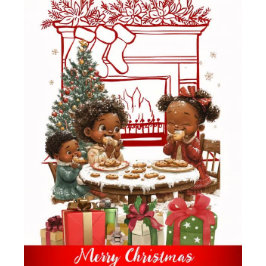 Afro-Amerikaanse Kinder kerst Kaart