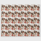 Afro-Amerikaanse Kinder vrolijke kerst Cadeaupapier (Vlak)