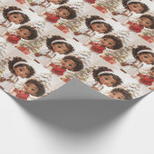 Afro-Amerikaanse Kinder vrolijke kerst Cadeaupapier (Hoek)