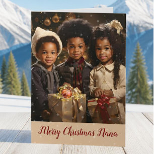 Afro-Amerikaanse kinderen kerstkaart Feestdagen Kaart