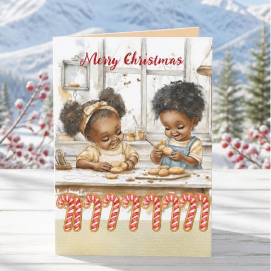 Afro-Amerikaanse Kinderen Kerstkaart Kaart