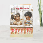 Afro-Amerikaanse Kinderen Kerstkaart Kaart (Voorkant)