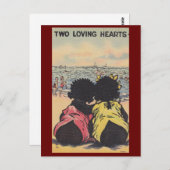 Afro-Amerikaanse Kinderen Strand  Valentijn Briefkaart (Voorkant / Achterkant)