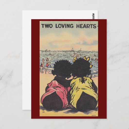 Afro-Amerikaanse Kinderen Strand  Valentijn Briefkaart (Voorkant / Achterkant)
