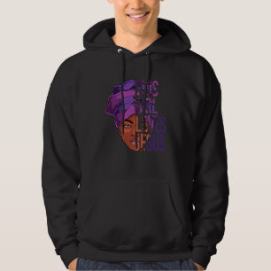 Afro-Amerikaanse Kleding Jezus Christelijk Zwart V Hoodie