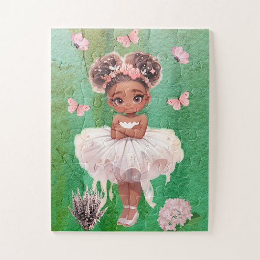 Afro-Amerikaanse kleine ballerina legpuzzel (Verticaal)