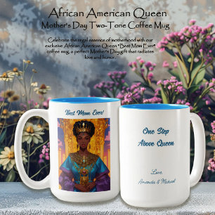 Afro-Amerikaanse koningin Moederdag Tweekleurige Koffiemok