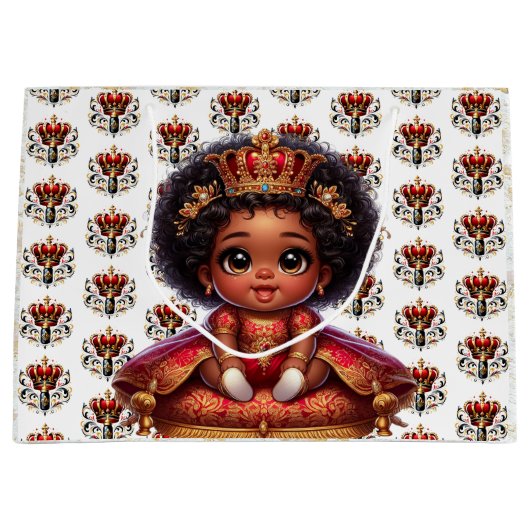 Afro-Amerikaanse koninklijke prinses Elegant Groot Cadeauzakje (Voorkant)