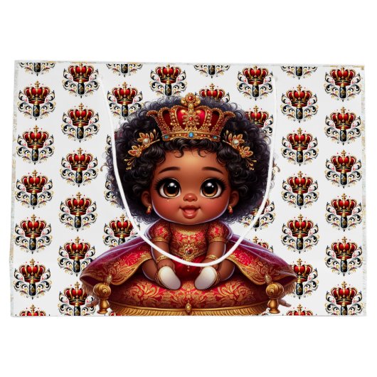 Afro-Amerikaanse koninklijke prinses Elegant Groot Cadeauzakje (Achterkant)