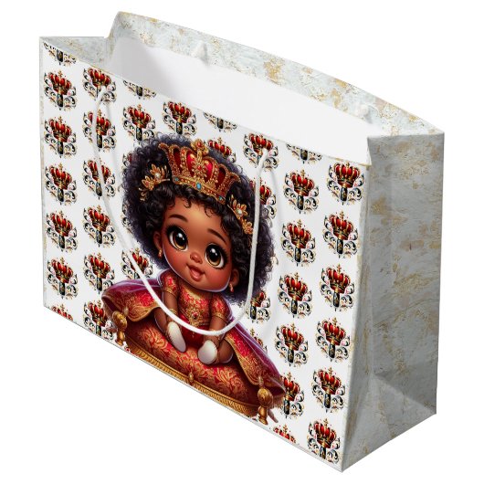 Afro-Amerikaanse koninklijke prinses Elegant Groot Cadeauzakje (Achterkant Gekanteld)