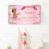 Afro-Amerikaanse koninklijke prinses Pink Gold Spandoek (Insitu)