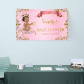 Afro-Amerikaanse koninklijke prinses Pink Gold Spandoek (Beurs)