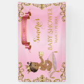 Afro-Amerikaanse koninklijke prinses Pink Gold Spandoek (Verticaal)
