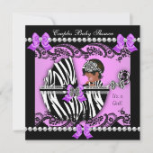 Afro-Amerikaanse koppels babyshower meisje zebra Kaart (Voorkant)