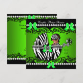 Afro-Amerikaanse koppels babyshower meisje zebra Kaart (Voorkant / Achterkant)