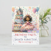 Afro-Amerikaanse kroonprinses kasteel Abstract Kaart (Staand voorkant)