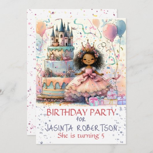 Afro-Amerikaanse kroonprinses kasteel Abstract Kaart (Voorkant / Achterkant)