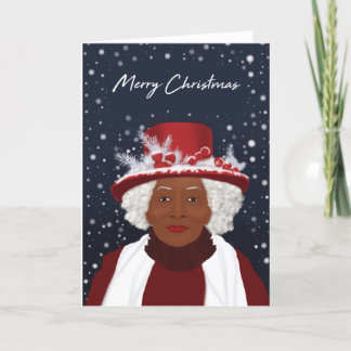Afro-Amerikaanse Lady Christmas Kaarten