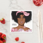 Afro-Amerikaanse Lady Verjaardag Servet<br><div class="desc">Afro-Amerikaanse vrouw servetten aanpasbaar aan uw event specifieke.</div>