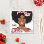 Afro-Amerikaanse Lady Verjaardag Servet (Insitu)