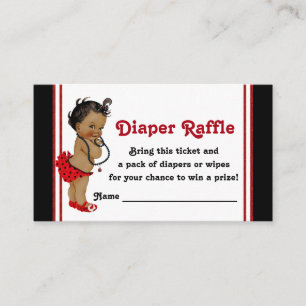 Afro-Amerikaanse Ladybug Luier Raffle Tickets Informatiekaartje